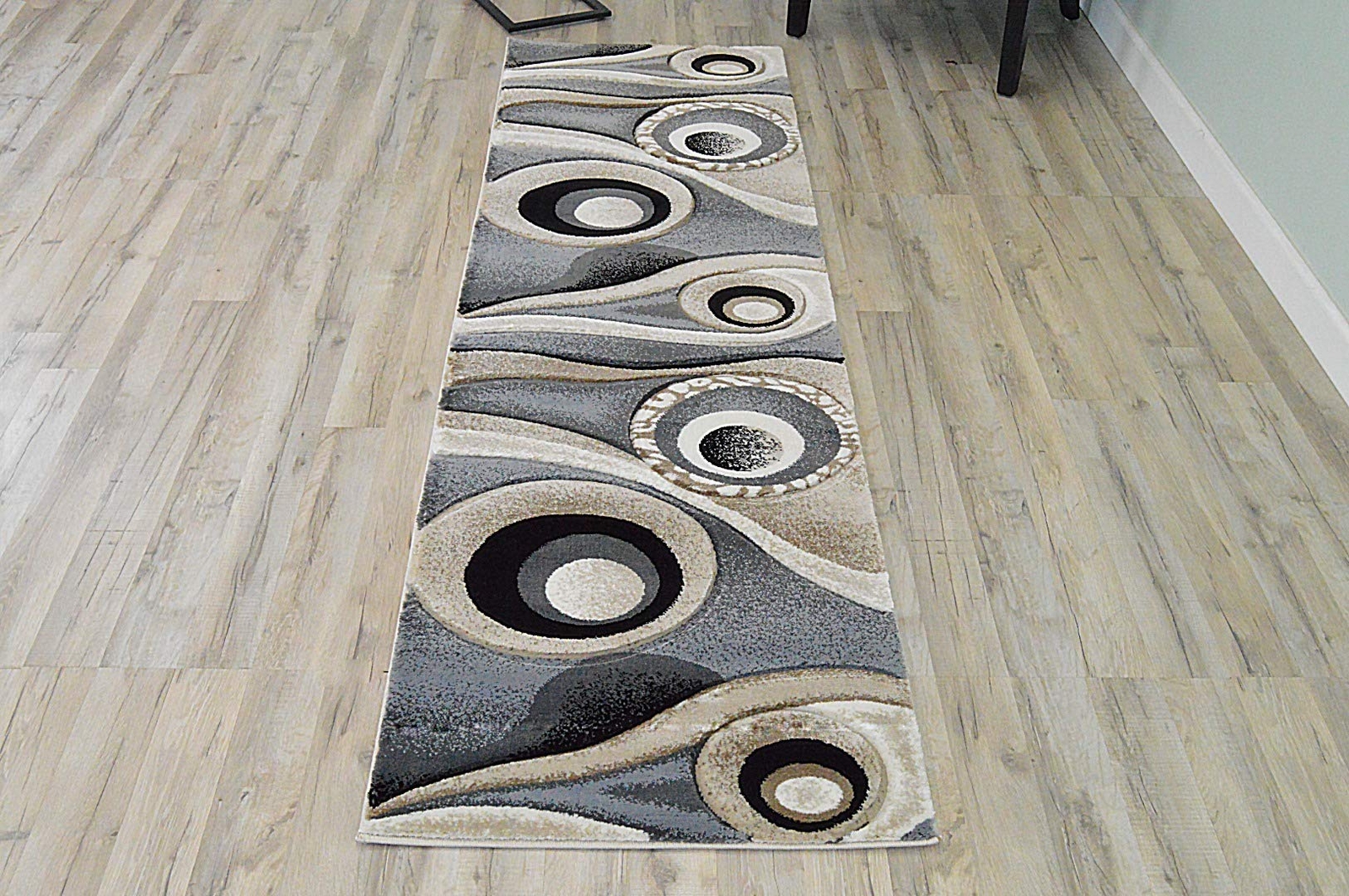 Premium Carved Modern Contemporary Abstract Rug 1504 2’7×7’4 sand beige