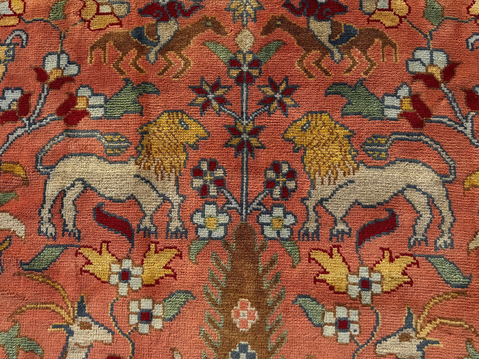 9×12 HANDMADE ORIENTAL RUG CORAL BLUE green wool hand-woven oushak new colorful