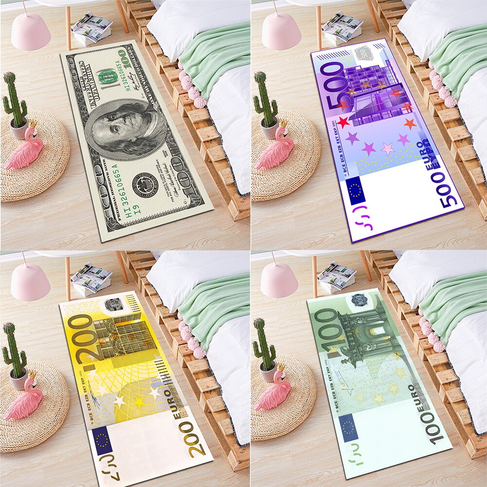 Non-Slip Carpet Banknote Money Dollar Area Rug Home Decor Kitchen Floor Mats New