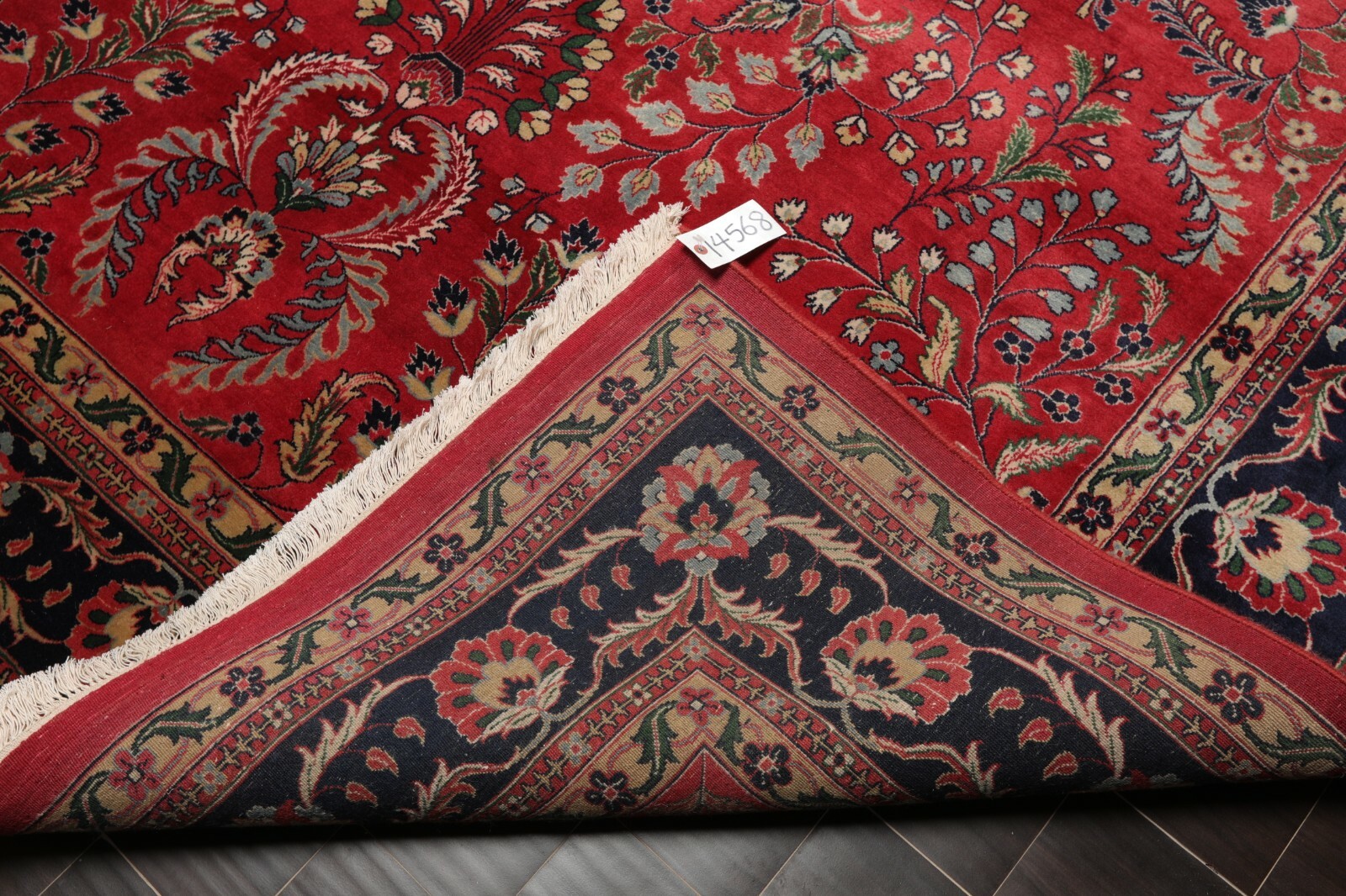 7’9″ x 9’9″ Hand Knotted 100% Wool Indo Saroukk 200 KPSI Area Rug Rose 8×10