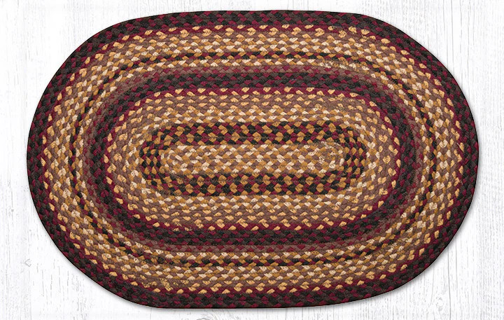 Earth Rugs C-371 Black Cherry Chocolate Cream Oval Braided Rug 20″ x 30″