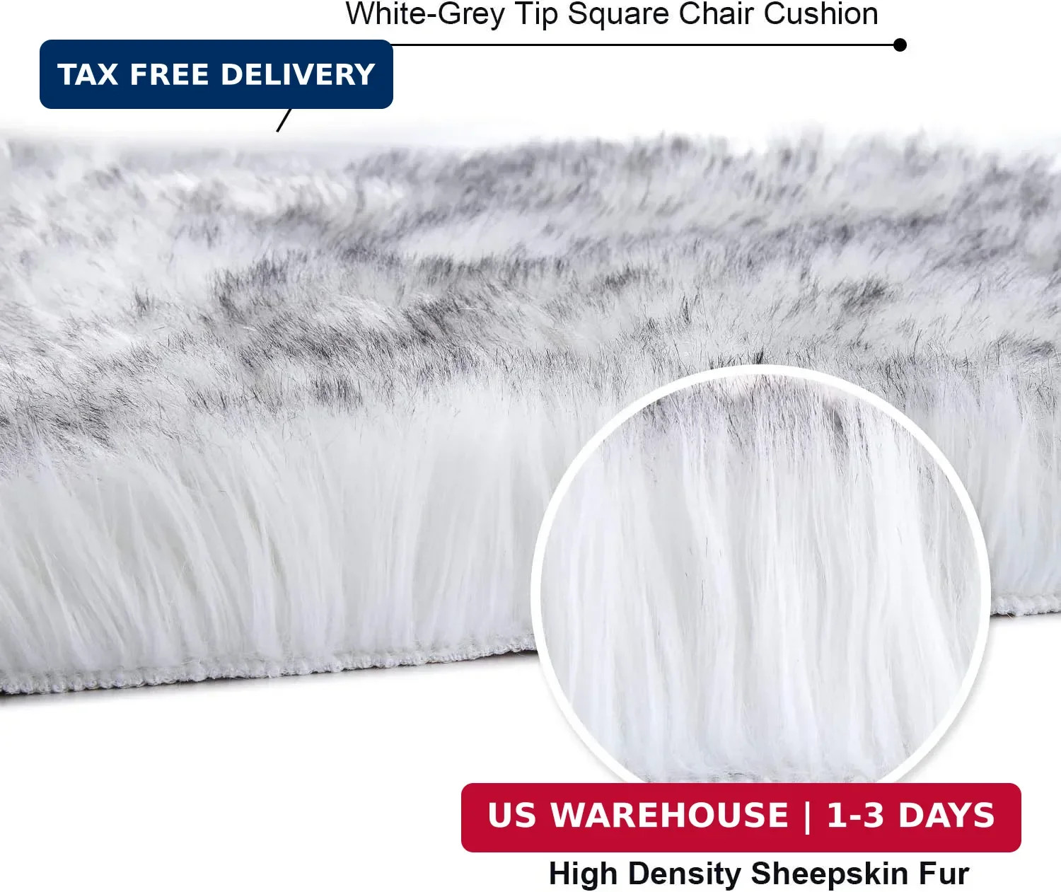 Softlife White Faux Fur Sheepskin Chair Cover Seat Cushion Pad Super Soft Area R