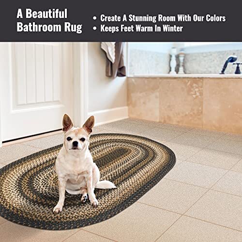 20×30” Black Oval Braided Rug. Kilimanjaro Black Jute Oval Rug. Uses- Entrywa…