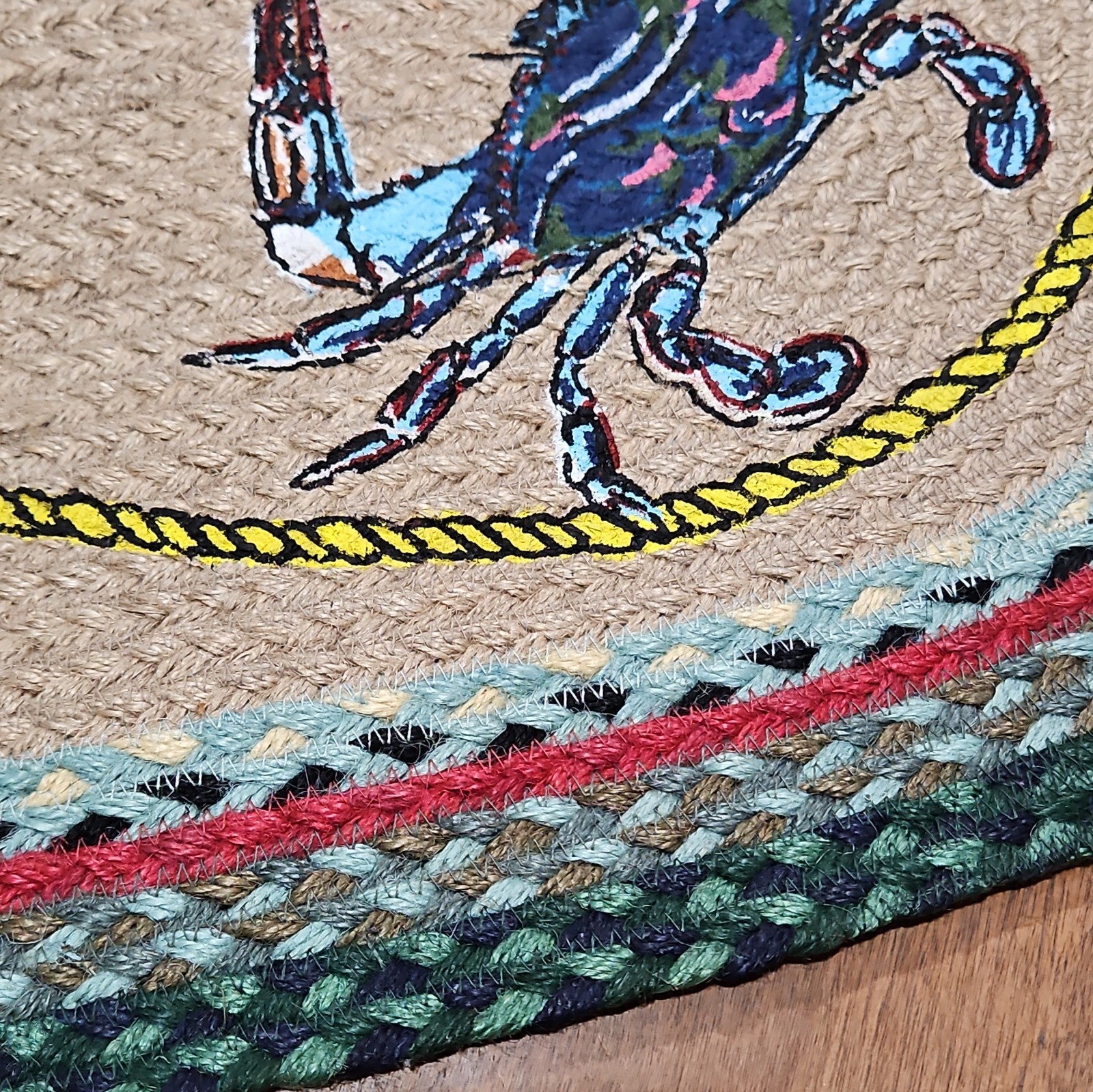 Earth Rugs OP-359 Blue Crab Oval Patch 20″ x 30″
