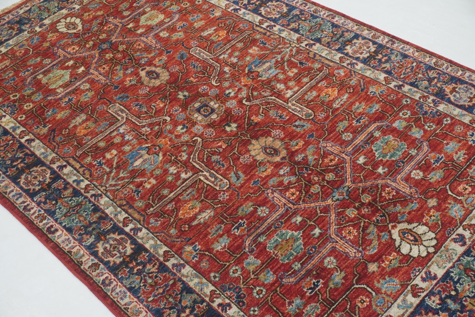 3’11″x6’5″ Red Bidjar Afghan Hand Knotted Wool Oriental Area Rug
