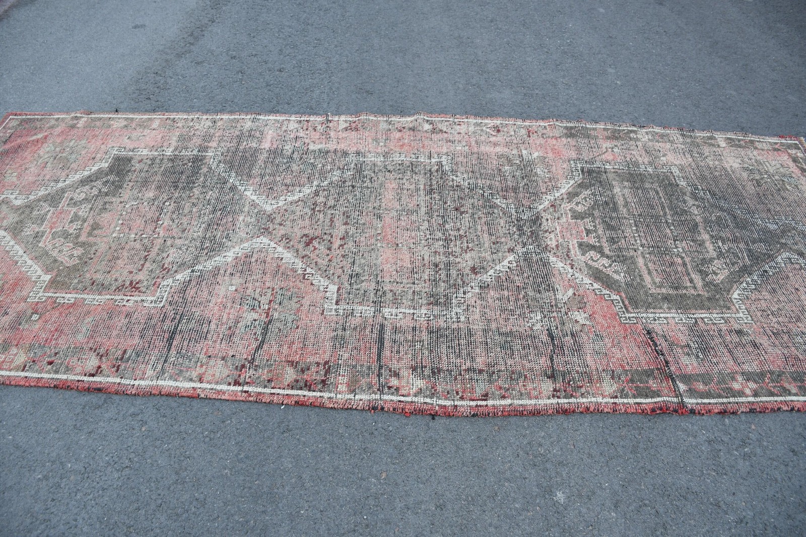 4,6×10,6 ft Vintage Rug, Large Turkish Rug, Red Camouflage Rug