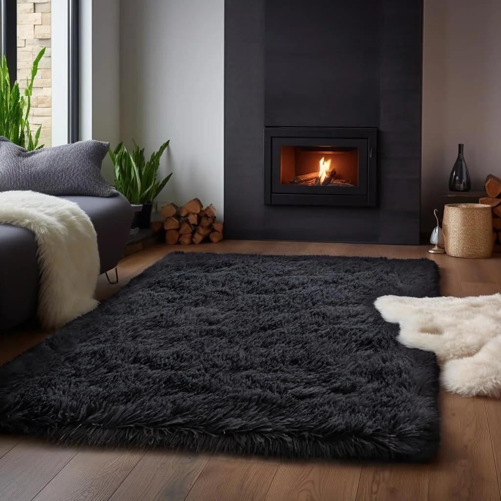 Soft Plush Area Rug – Large Non-Slip Shag Carpet for Living Room & Bedroom