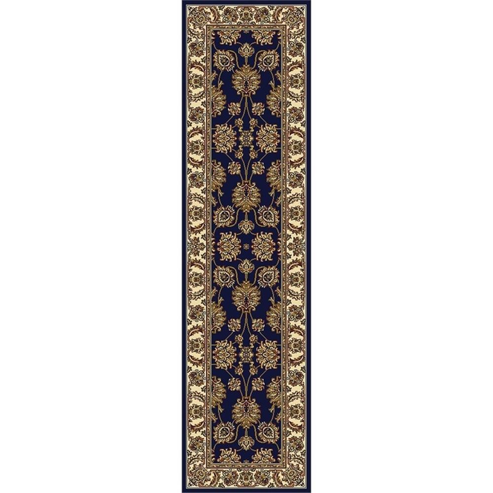Pemberly Row Traditional 2’2″ x 8′ Rectangular Fabric Rug in Blue