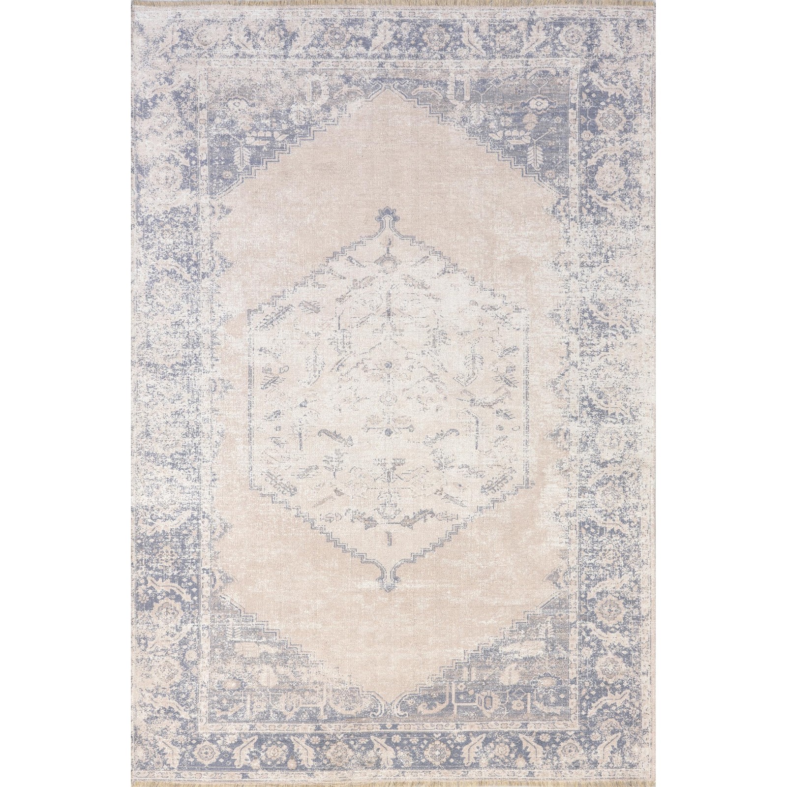 Nuloom Spinclean Sol Light Grey/Blue 8X10 Vintage Soft And Cozy High Traffic