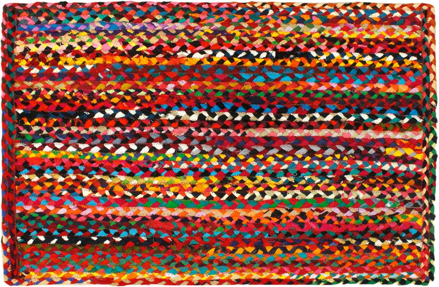 Chindi Braid Rag Rug – 2X3 Ft Multi Color Handwoven Area Rug | Boho Farmhouse Re