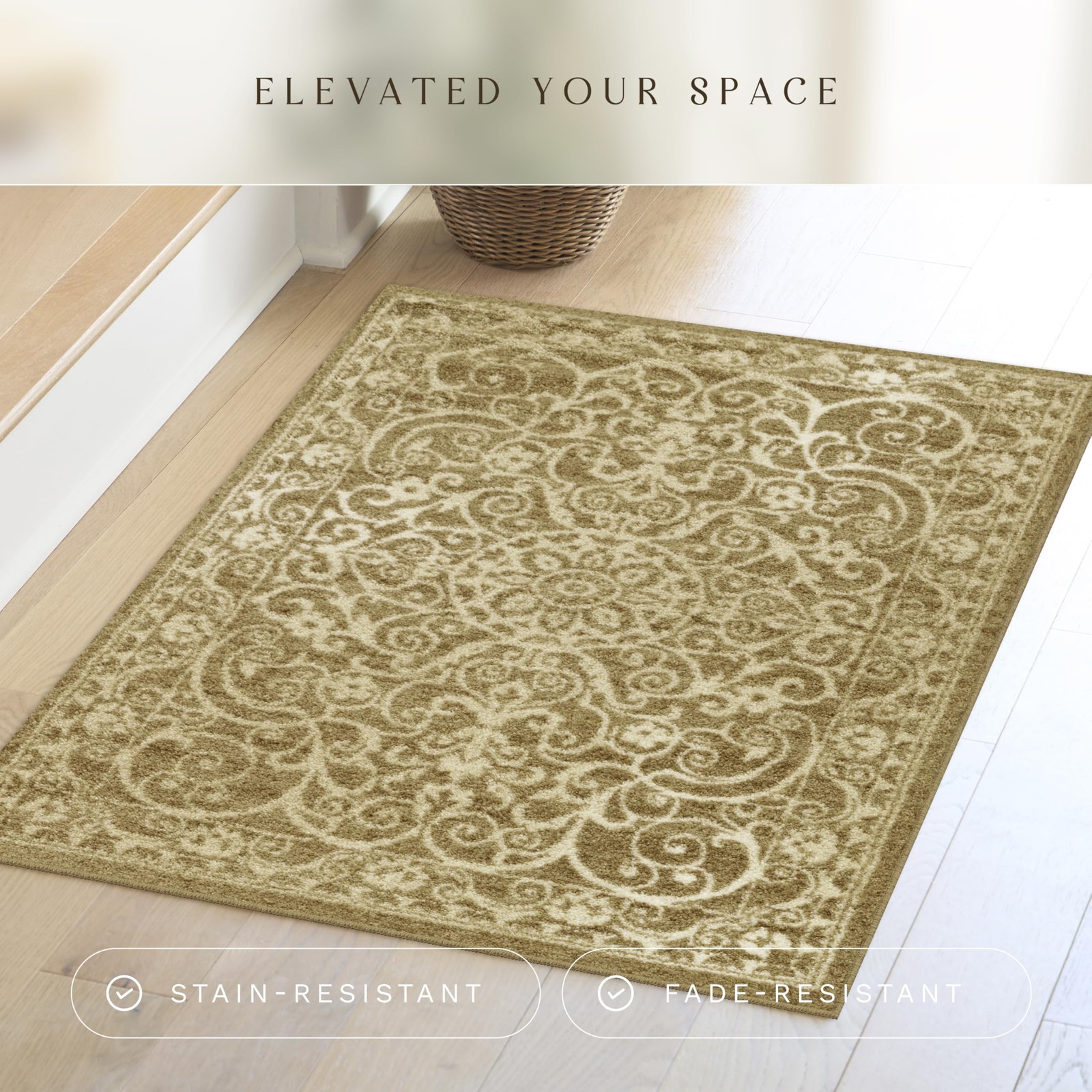 Pelham Vintage Medallion Area Rugs – Made in USA – Washable, Non-Slip, Low Pr…