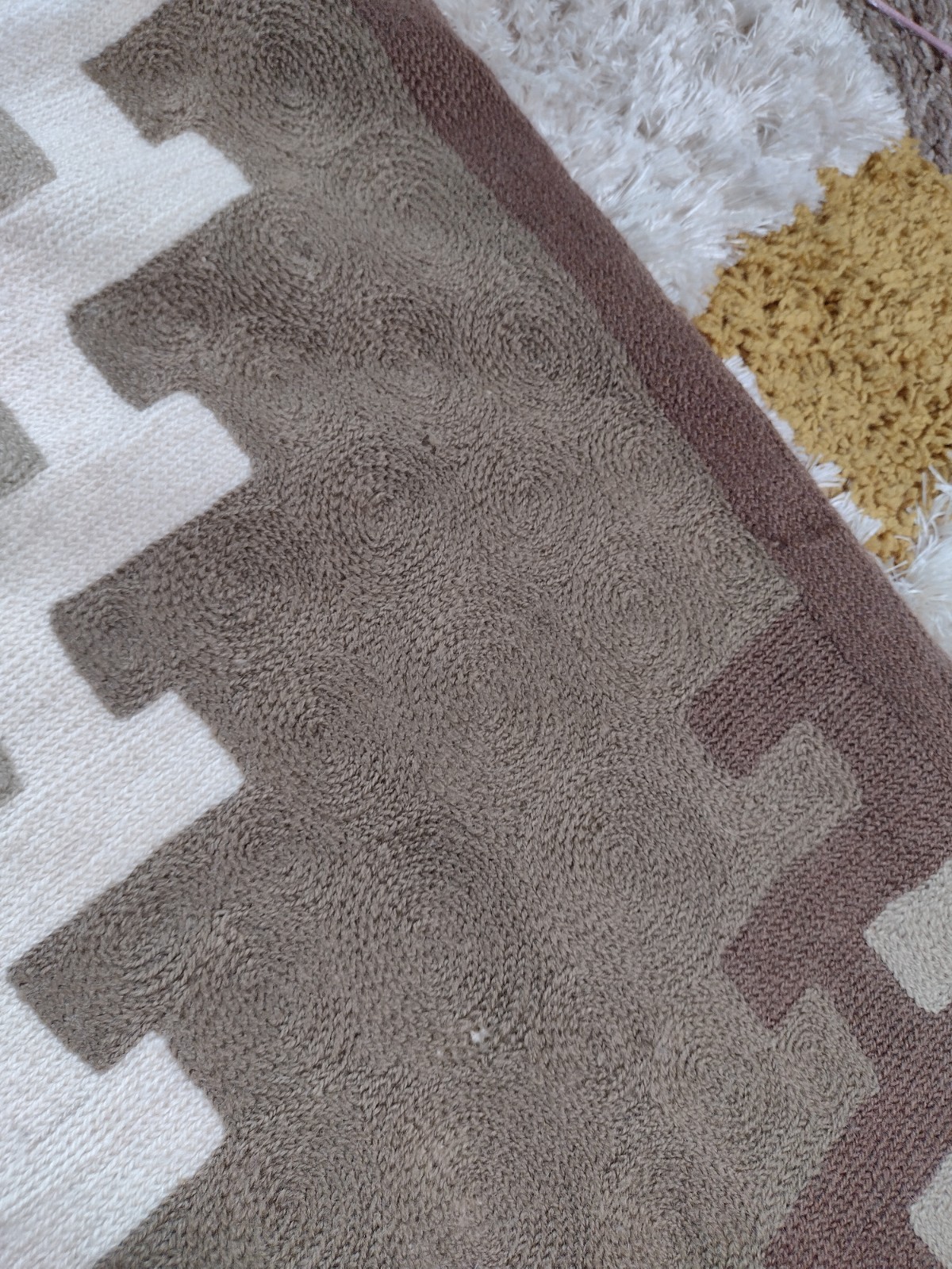 Williams Sonoma Southwestern Aztec Wool Blend Rug 4×6 Brown Hand Crewel