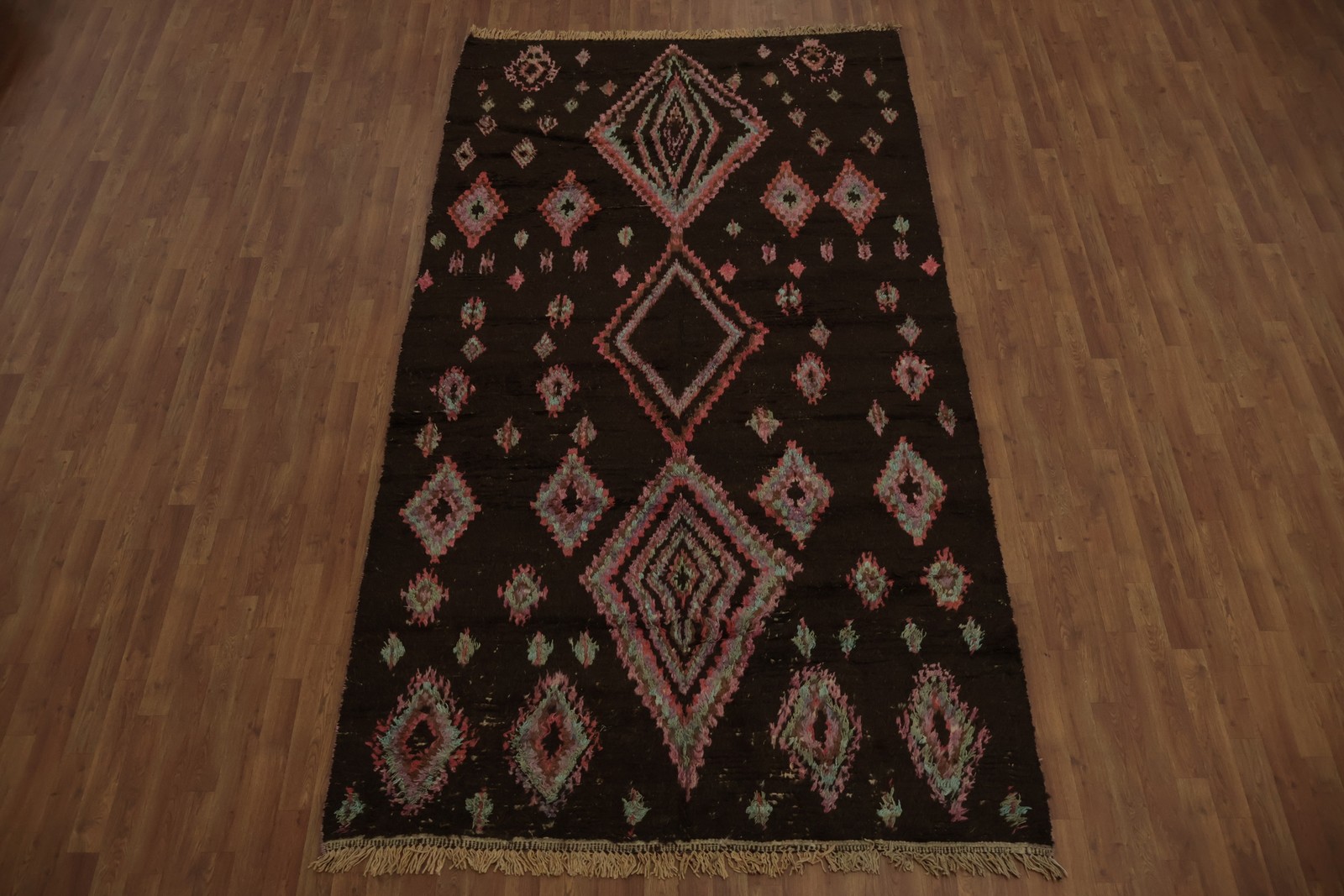 Tribal Moroccan Area Rug 6×11 Ft Handmade Geometric Oriental Wool Carpet