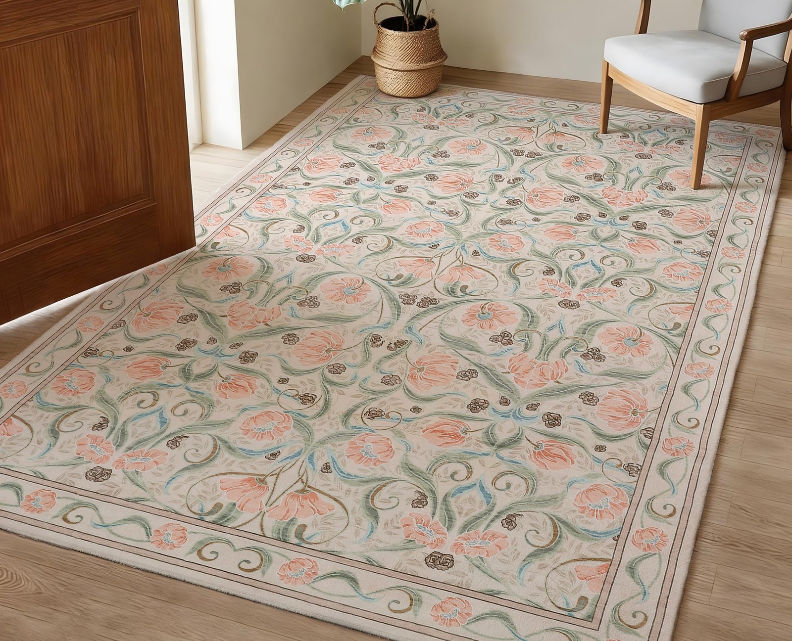 Boho Vintage Washable Area Rug Non Slip Living Dining Bedroom Entryway Kitchen