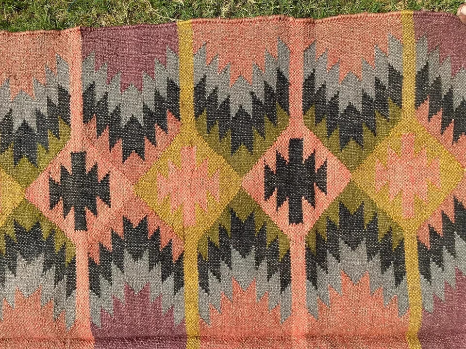 navajo rug Handmade Wool Jute Vintage moroccan Rug Kilim Rug Aztec rug