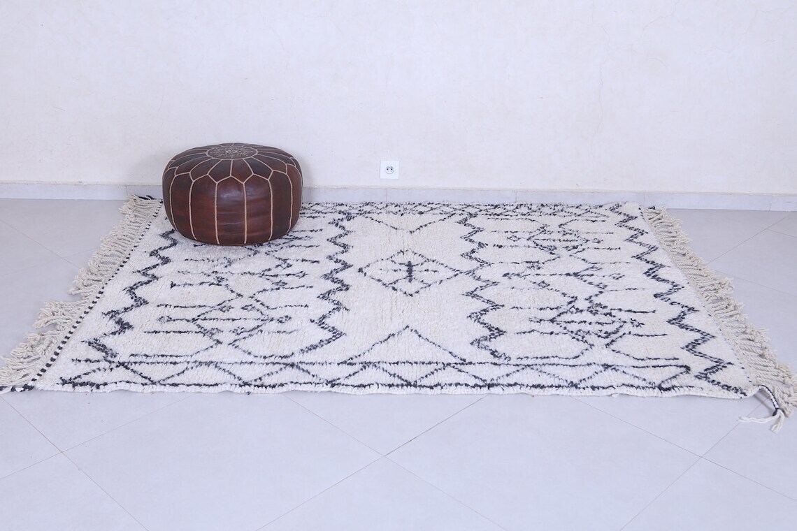 Moroccan rug 5.2 x 7.2 Feet Beni ourain rug Morocco rug Handmade rug Moroccan