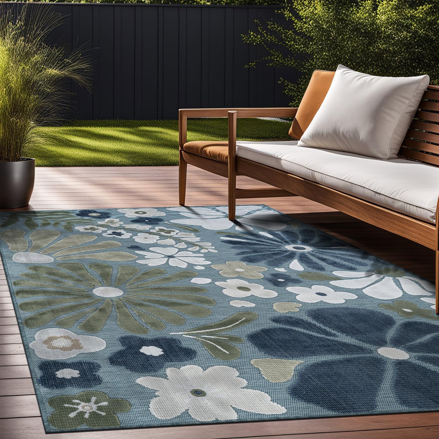Beverly Rug Outdoor Rug 10×14 Large Modern Floral Tropical Area Rugs for Outd…
