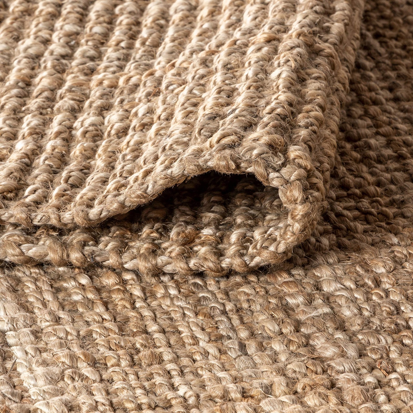 NRF102A-3 Pata Hand Woven Chunky Jute Indoor Area -Rug Bohemian Farmhouse Easy –