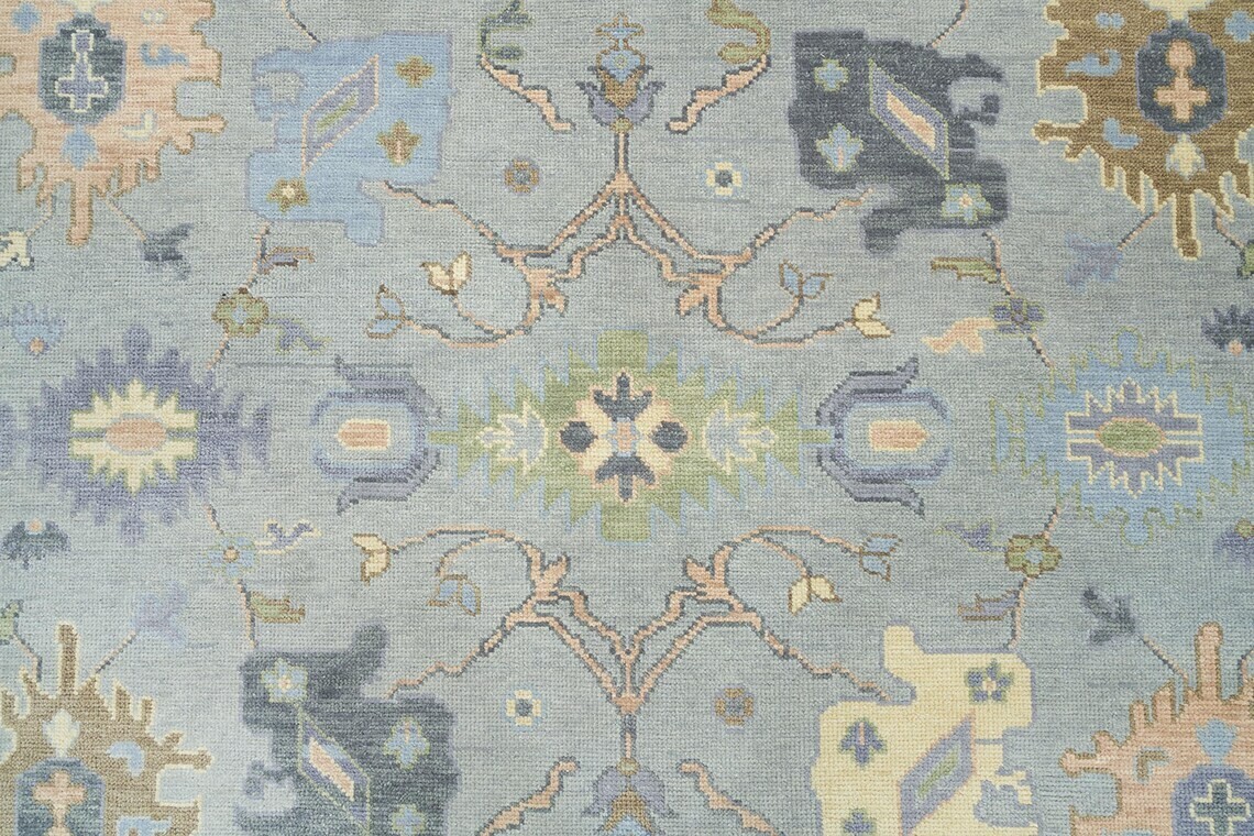 loomBloom Wool Muted Turkish Oushak Hand Knotted Area Rug Slate 8′ x 10′