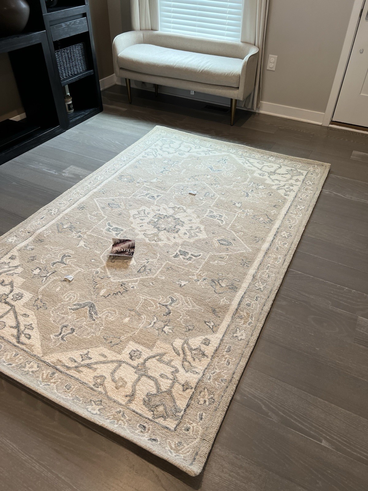 Safavieh Micro-Loop Area Rug 5×8 ft Light Grey Ivory Wool MLP505F Floral