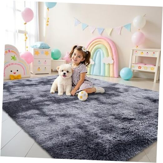 Area Rugs for Living Room Bedroom, Machine 4×5.9 Feet Light Grey Tie-dye