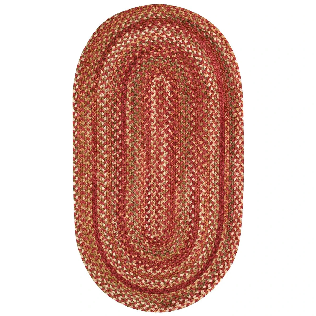 Capel Rugs Manchester Wool Country Variegated Braided Area Rug Rosewood Red 500