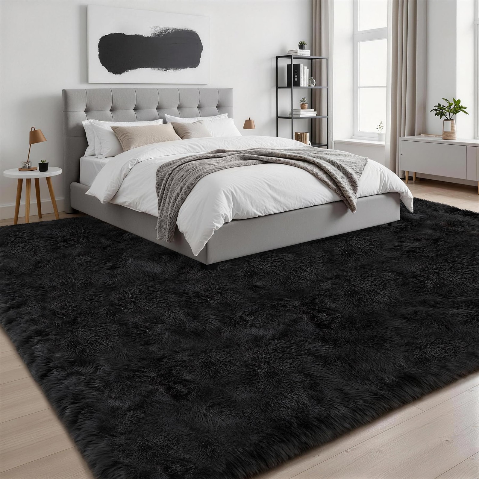 Luxturiy 8×10 Area Rug Living Room Bedroom: 8′ x 10′ (Rectangular), Black