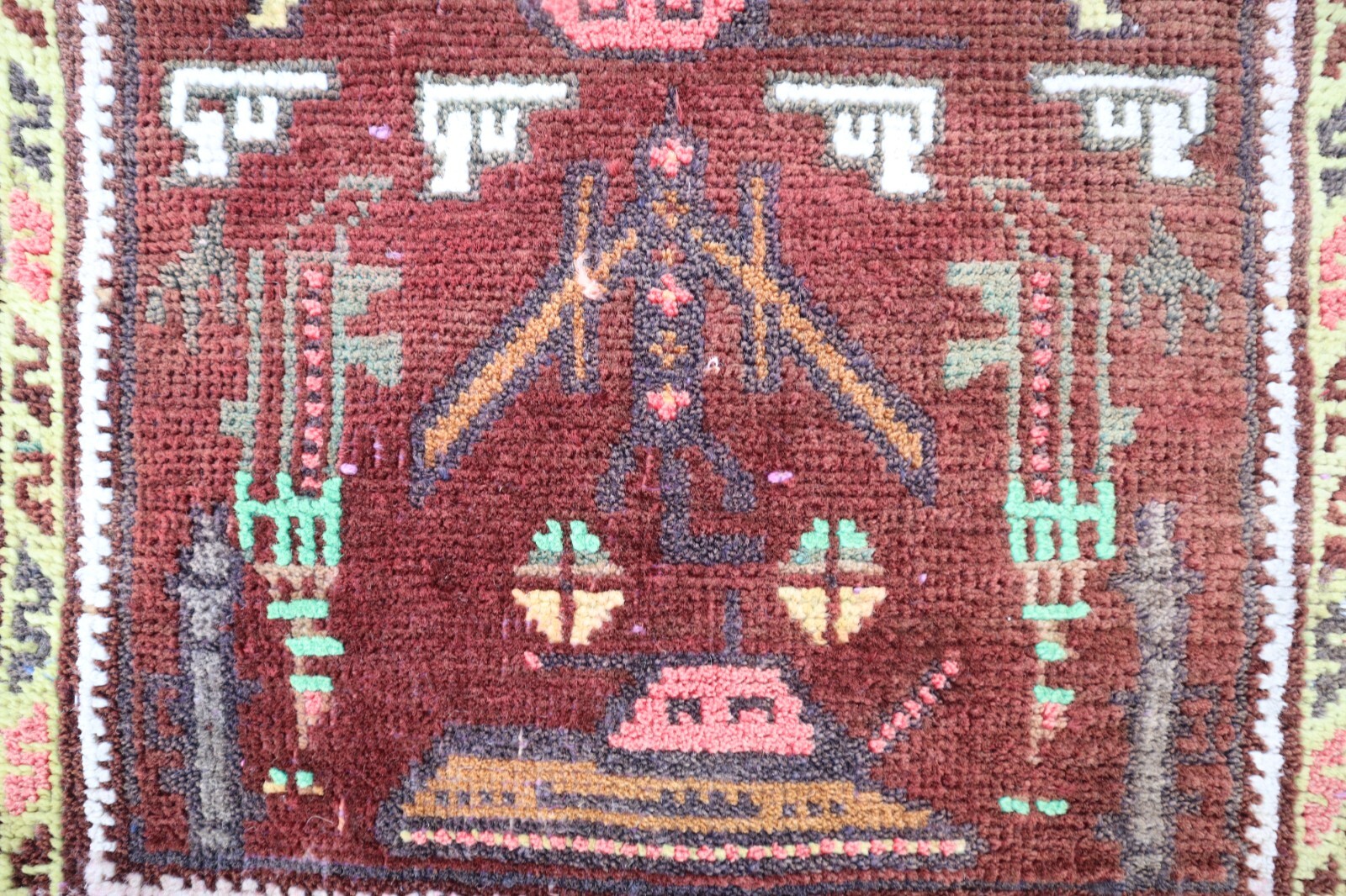 Vintage Tribal Rug 1’5×2 ft Afghan Handmade Antique Ethnic Bohemian Style Rug
