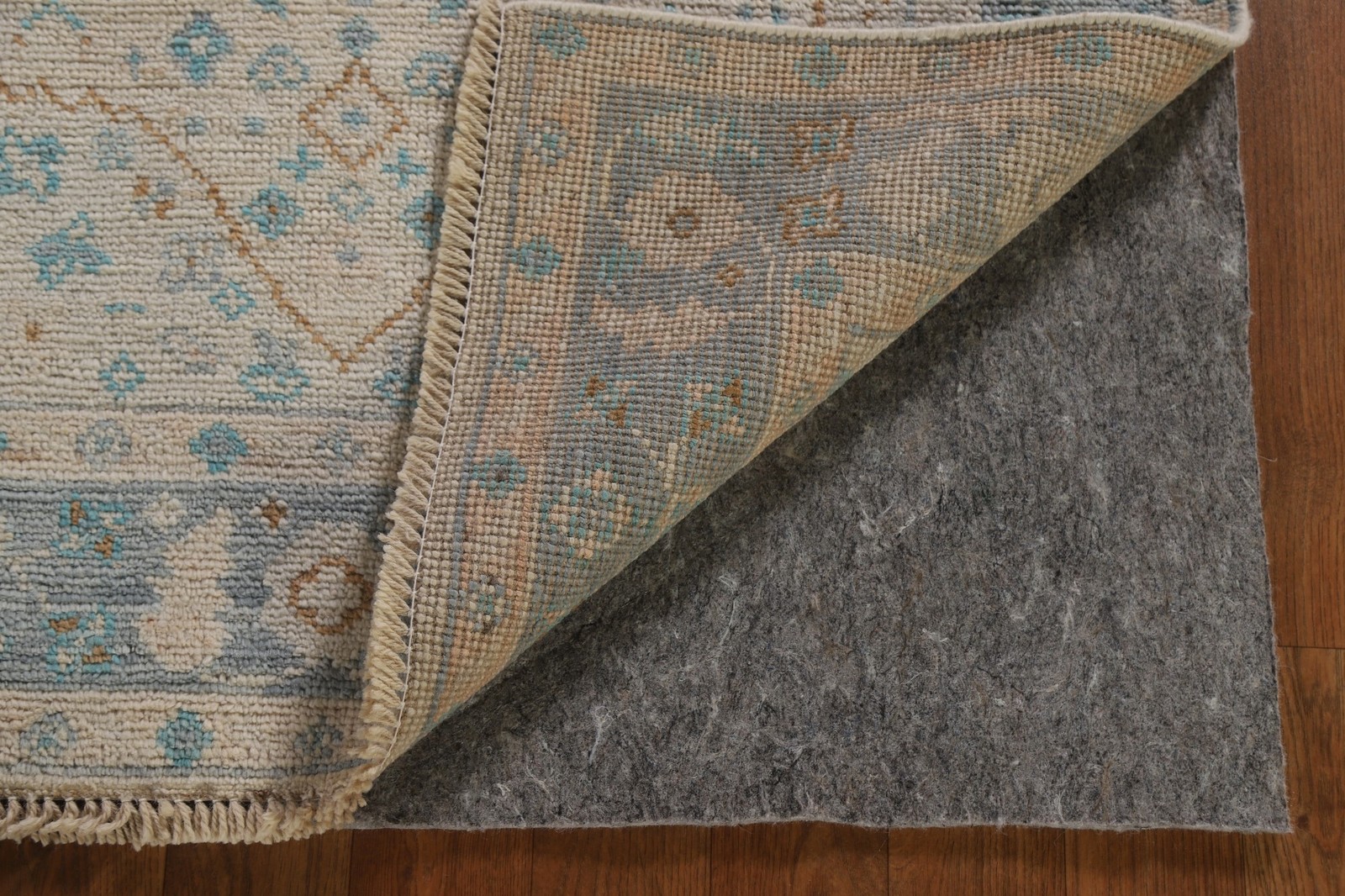 Oushak Turkish Foyer Rug 3×4 Vegetable Dye Hand-knotted Wool Geometric Pattern