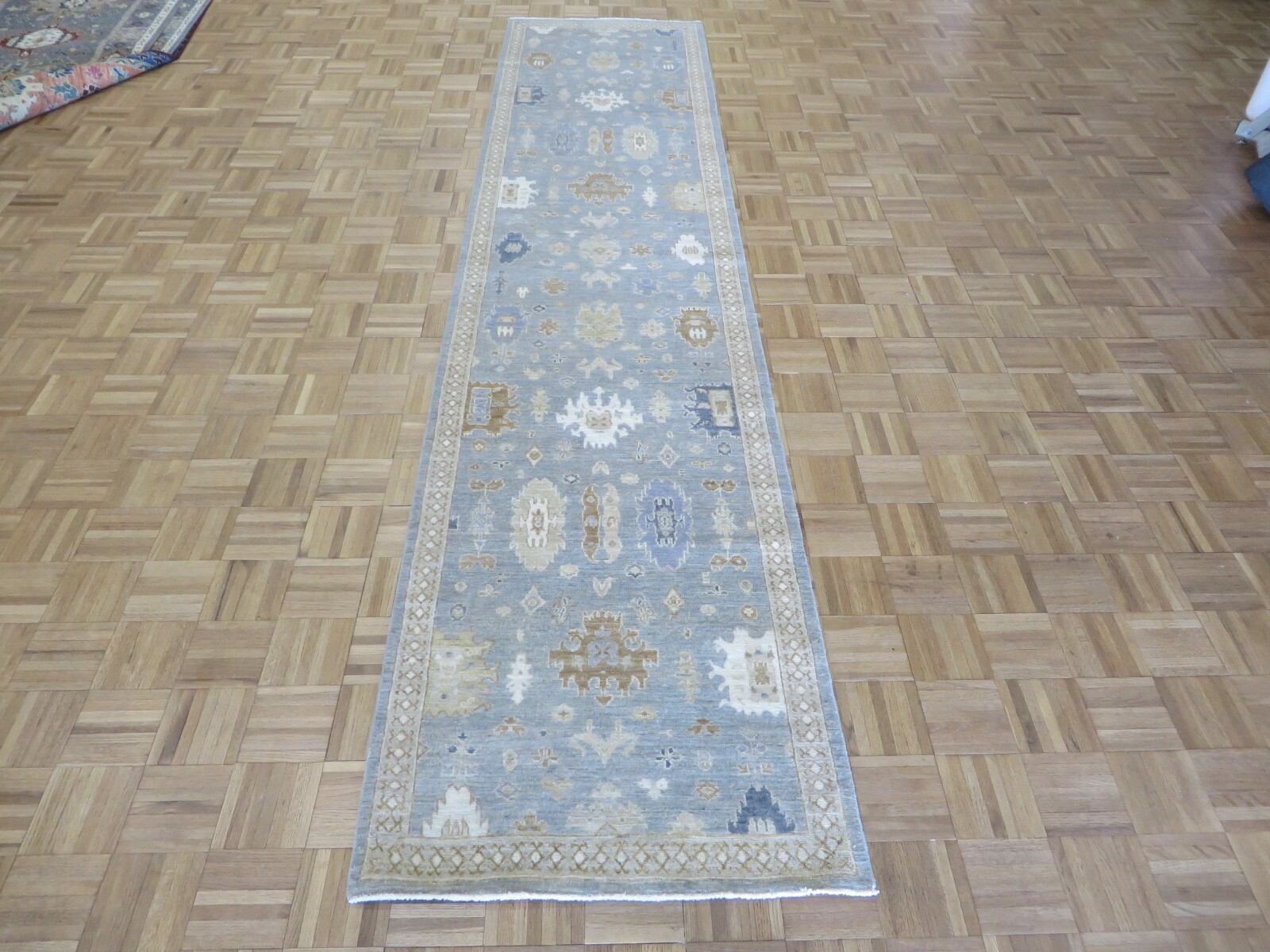 2’10 x 12’1 Runner Hand Knotted Gray Peshawar Oriental Rug G14334