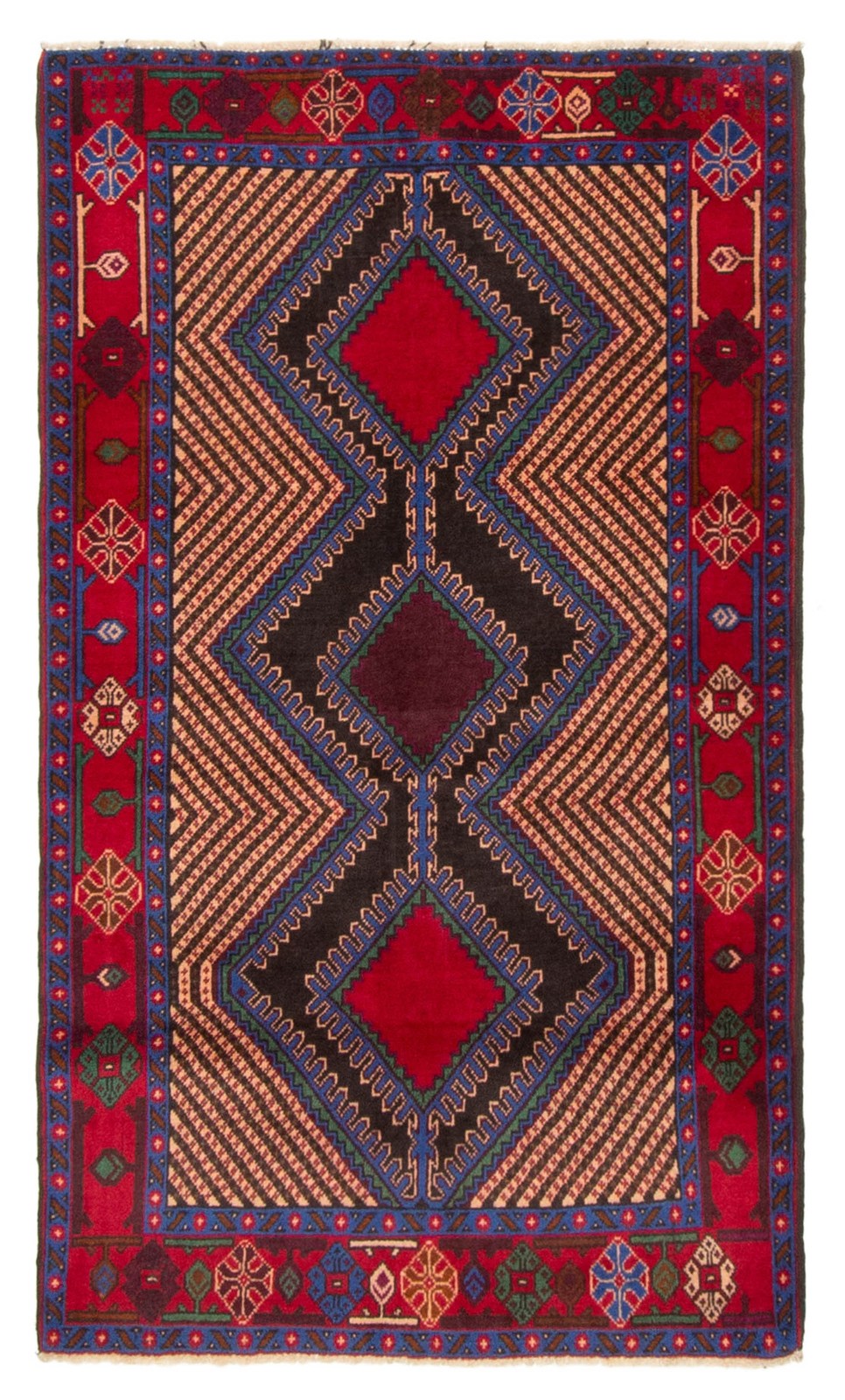Vintage Traditional Hand-Knotted Area Rug 2’11” x 5’0″ Oriental Wool Carpet