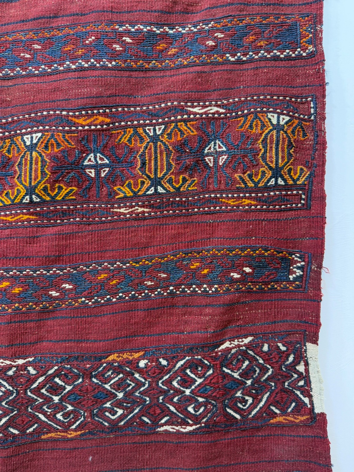 Vintage Fabulous Hand Woven Afghan Wool Weaving Kilim Rug Floor Area 126×164 Cm