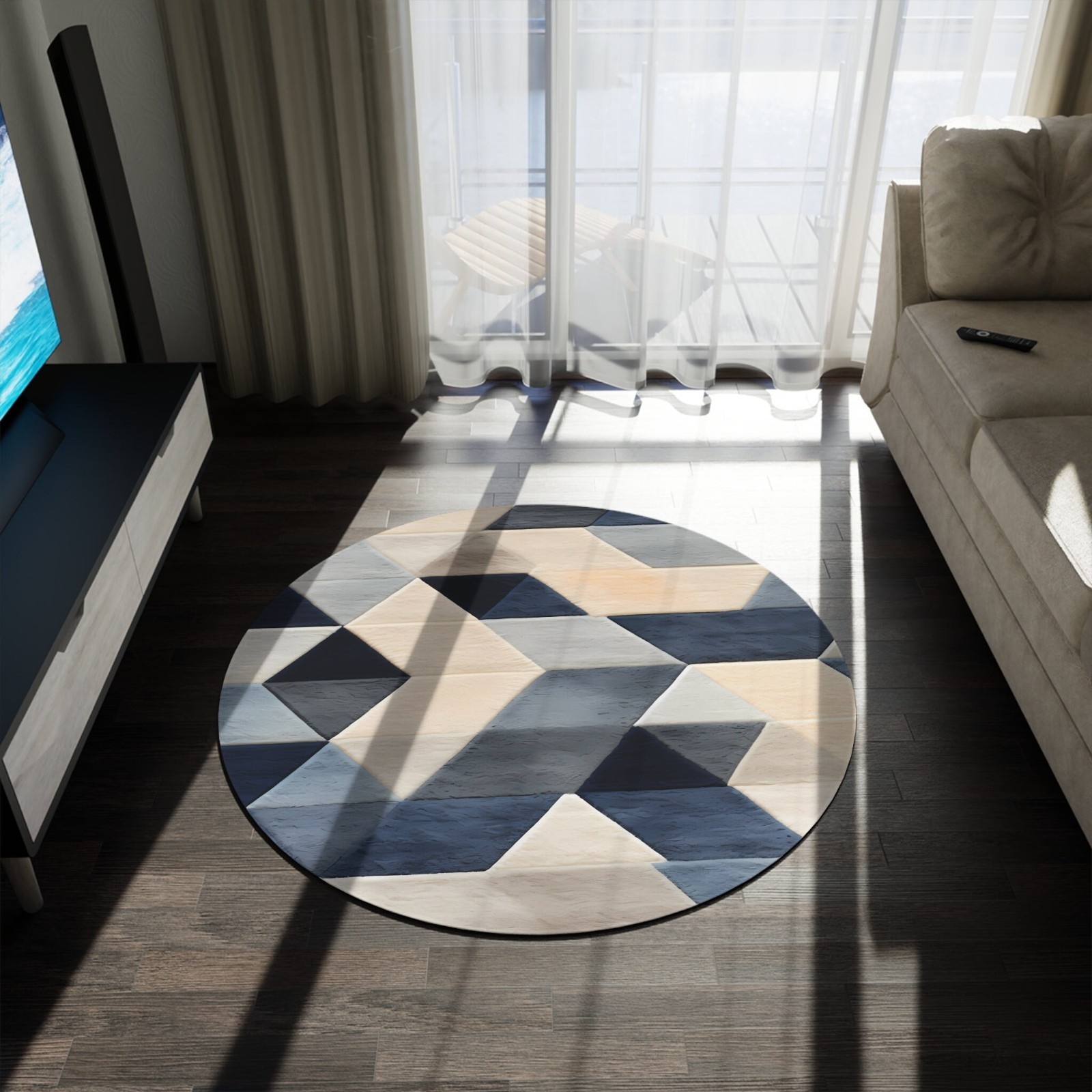 Grey & White Modern Rug, Minimalist Room Decor, Living area rug, Guest Room Rugs