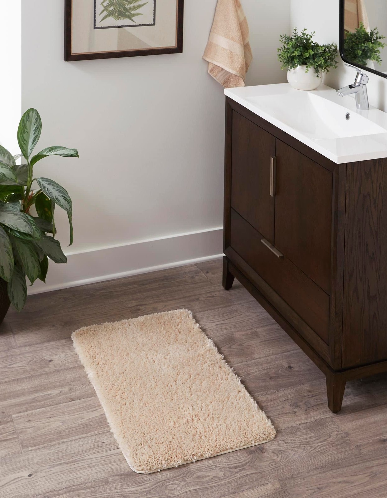 Bano Luxe Bath Mat Collection Area Rug – Luxe (1′ 8″ x 2′ 7″ Rectangle, Oat)