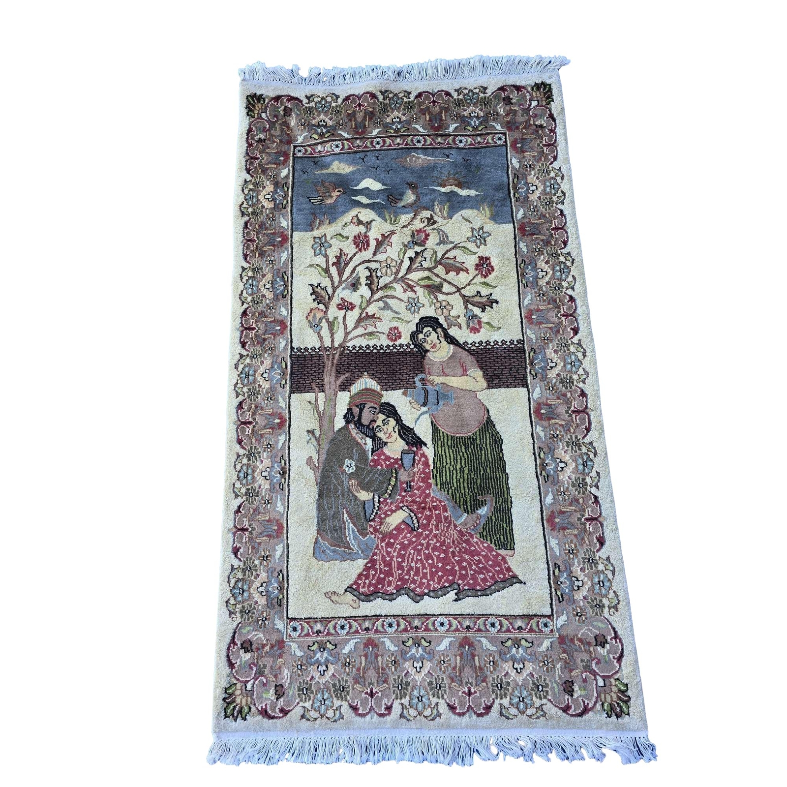 Area Rug Umre Khayam Wool Silk Decor Hand Knotted Home Indoor Carpet (5.7×3.2)’