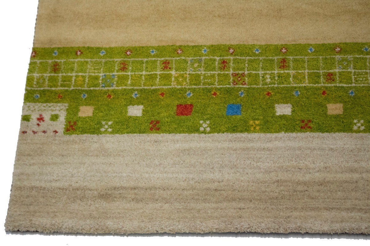 Handmade Multicolored Stripes Indo-Gabbeh Oriental Rug Wool Carpet 5’5X8’4 ft