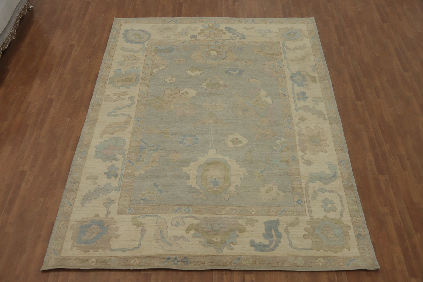 Vegetable Dye All-Over Pattern Oushak Wool Handmade Rug 9×12 ft Turkish Carpet
