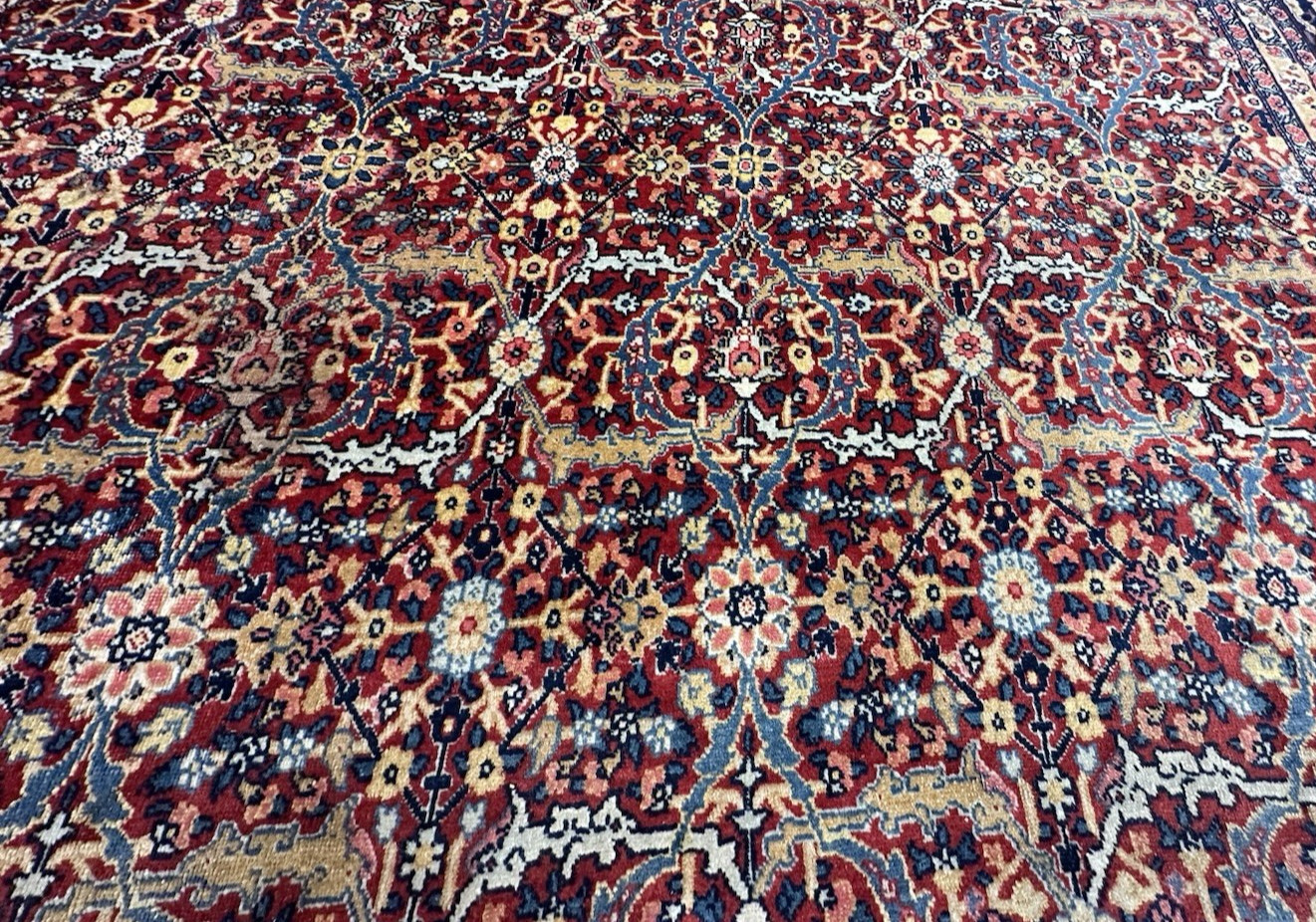 Auth: 1930’s Antique Kurdish North West Rug Mystical ART Beauty Red 9×12