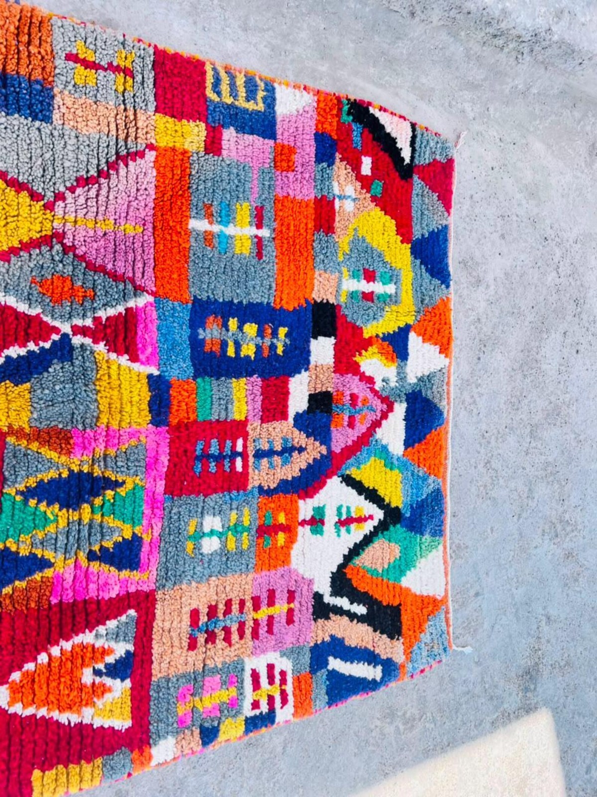 Hand Knotted Moroccan Rug Authentic Wool Berber Rug Design Handmade Carpet Rug