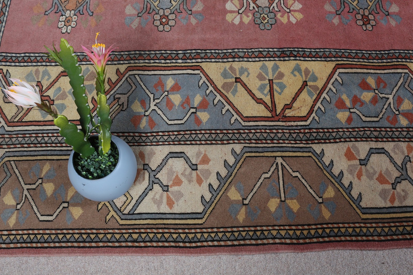 Turkish 6,3×9,4 ft Rug, Vintage Large Rug, Red Southwestern Rug