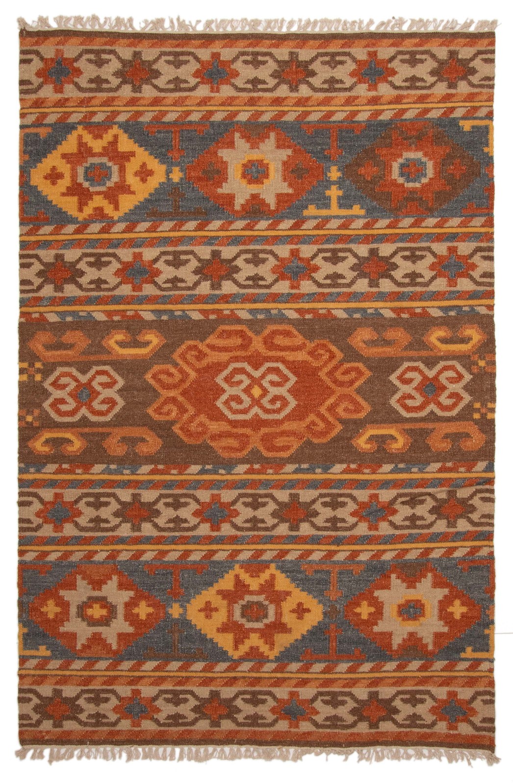 Vintage Hand Woven Area Rug 5’0″ x 8’0″ Traditional Wool Oriental Carpet