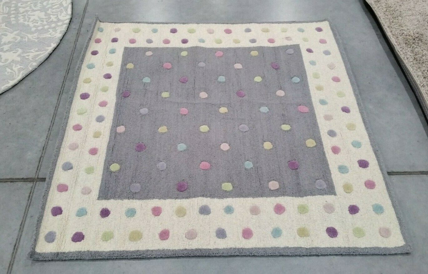 GREY / MULTI 5′ X 5′ Square Back Stain Rug, Reduced Price 1172713119 SFK101F-5SQ