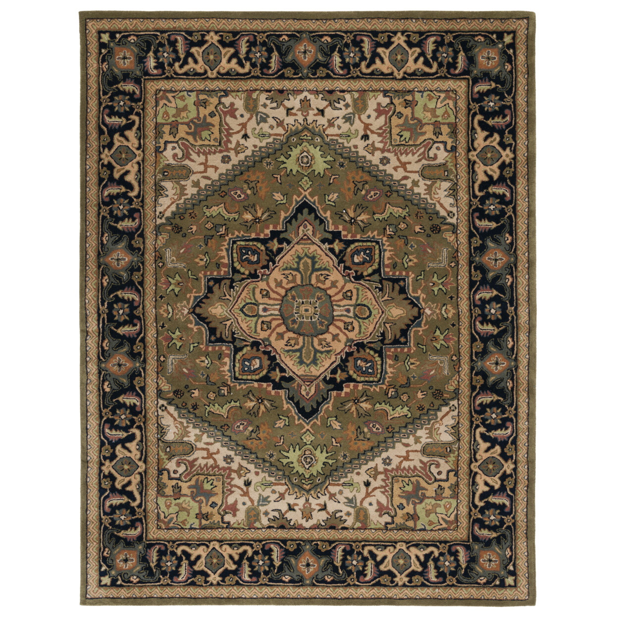 SAFAVIEH Heritage HG625Y Handmade Green /Light Brown Rug