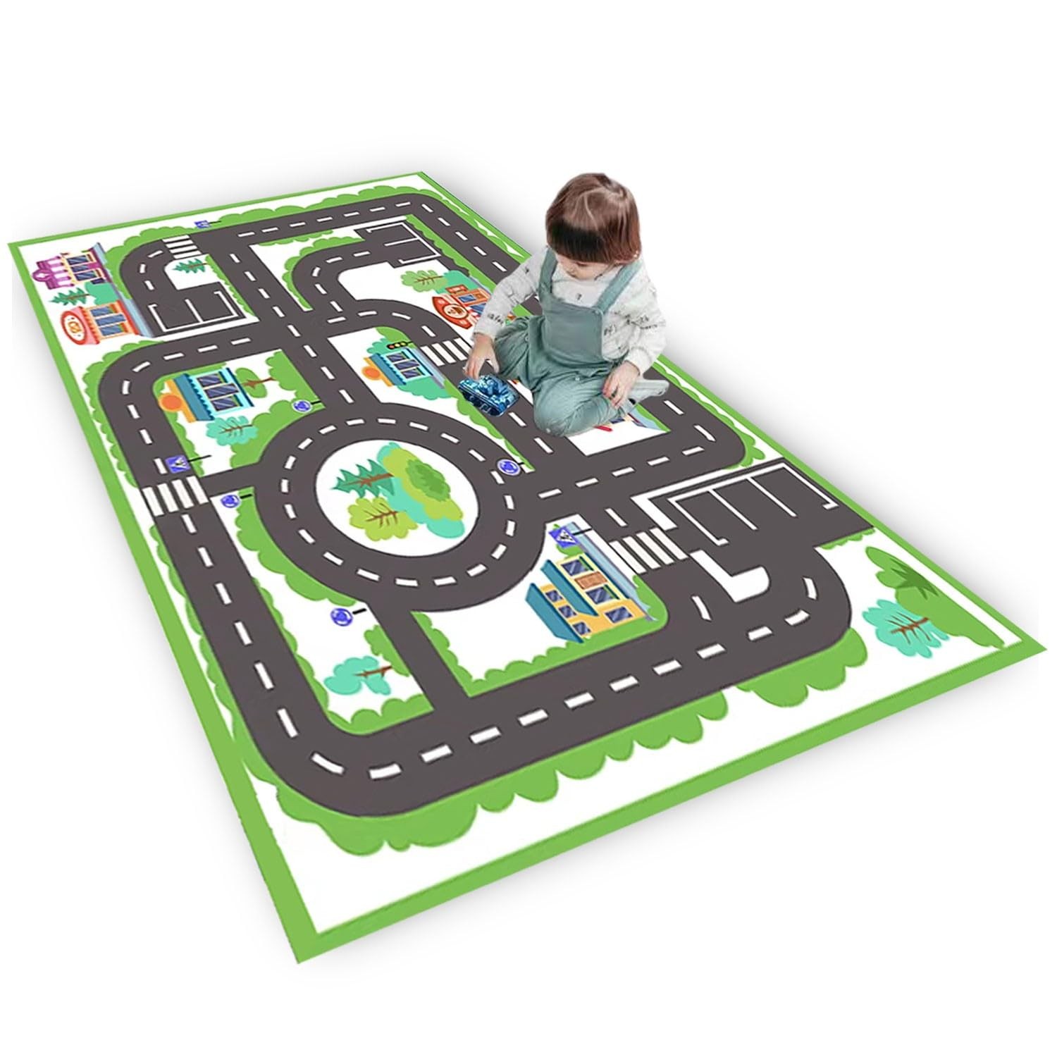 Car Rug Carpet Play Mat Rugs for ,Road Traffic City Life Town Play Mat Game A…