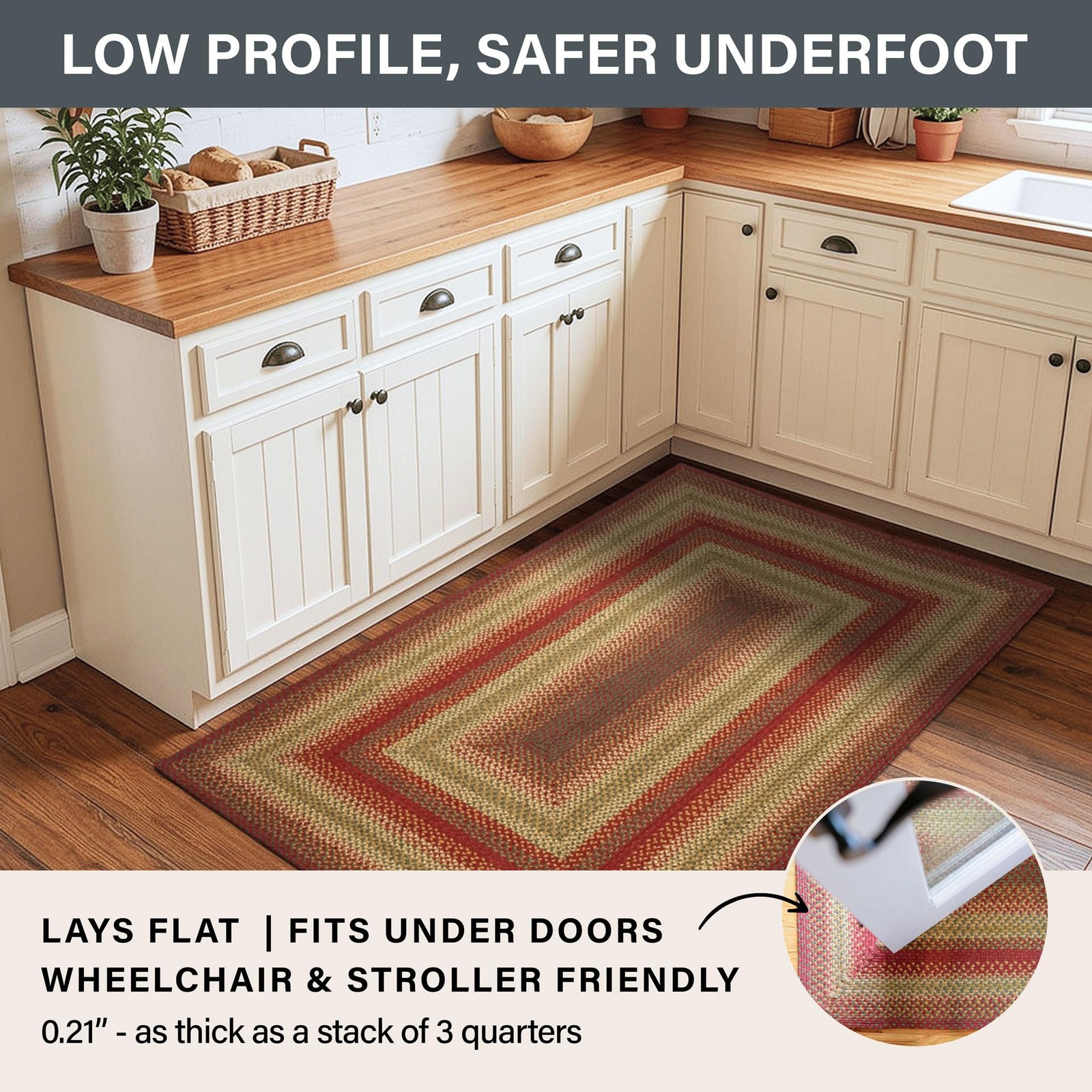 Cider Barn Cranberry Red Jute Braided Rug, 20×30 Rectangle – Perfect Country …