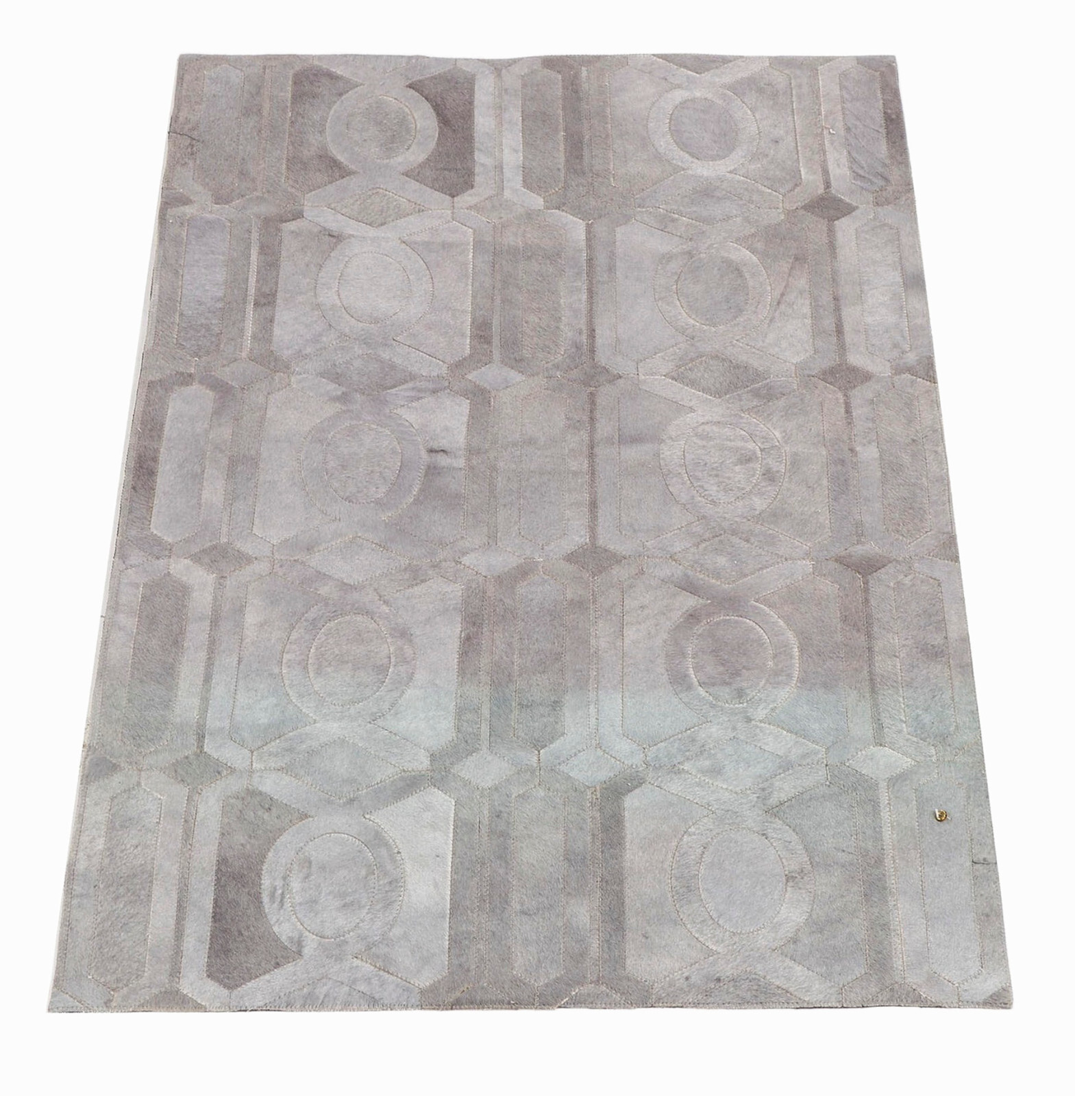 Oscar Isberian Patchwork Cowhide Area Rug 3′ x 5′ Argentina Carpet Gray Hide