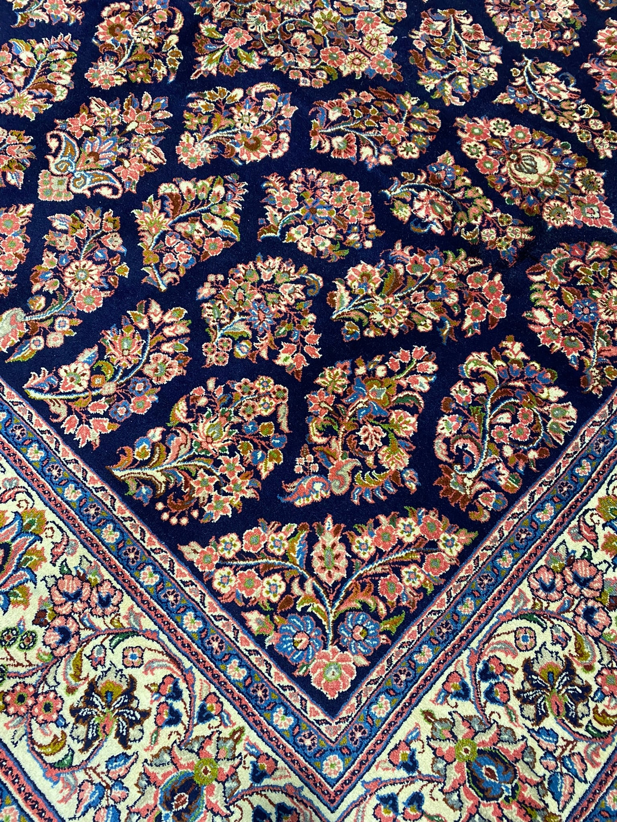 8×8′ SQUARE QUALITY Perrsian Sarouuk Rug Royal Blue #B-73422