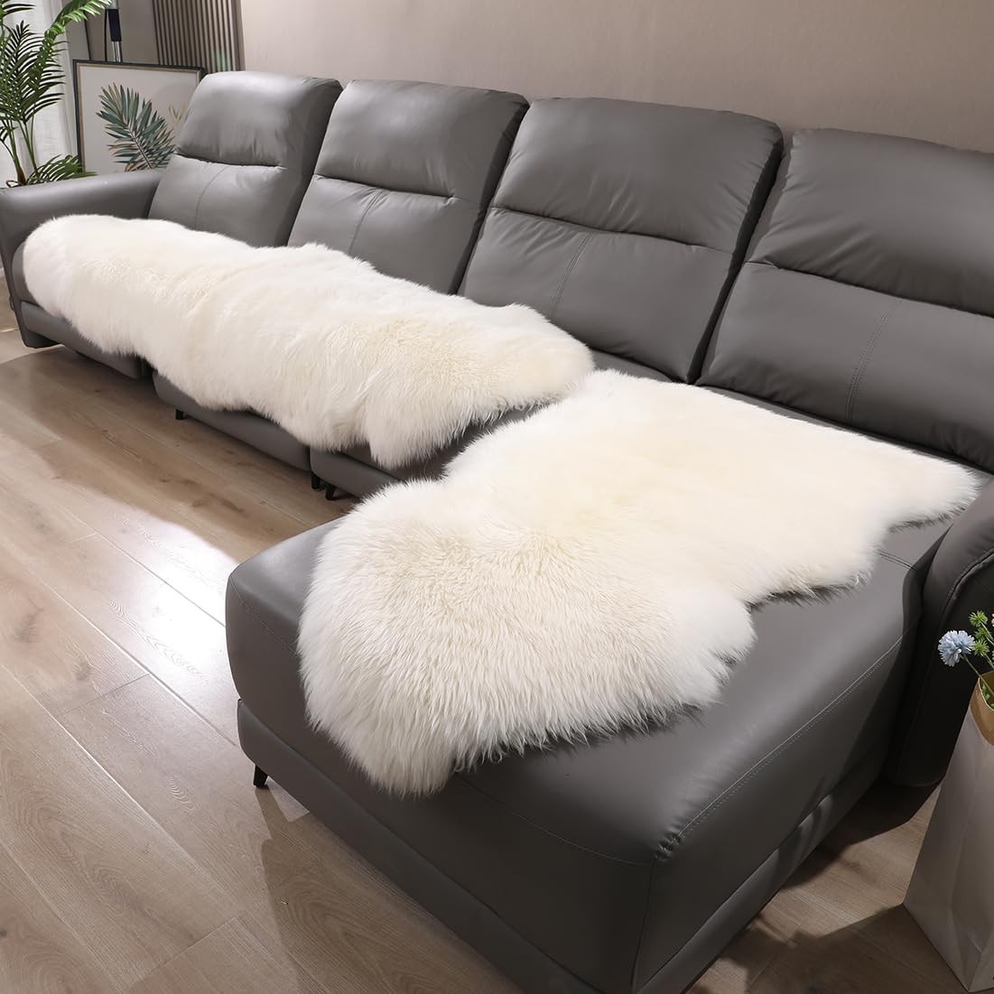 Premium Genuine Sheepskin Rug, Fuzzy Fluffy Shaggy Fur Wool Area Carpet for S…