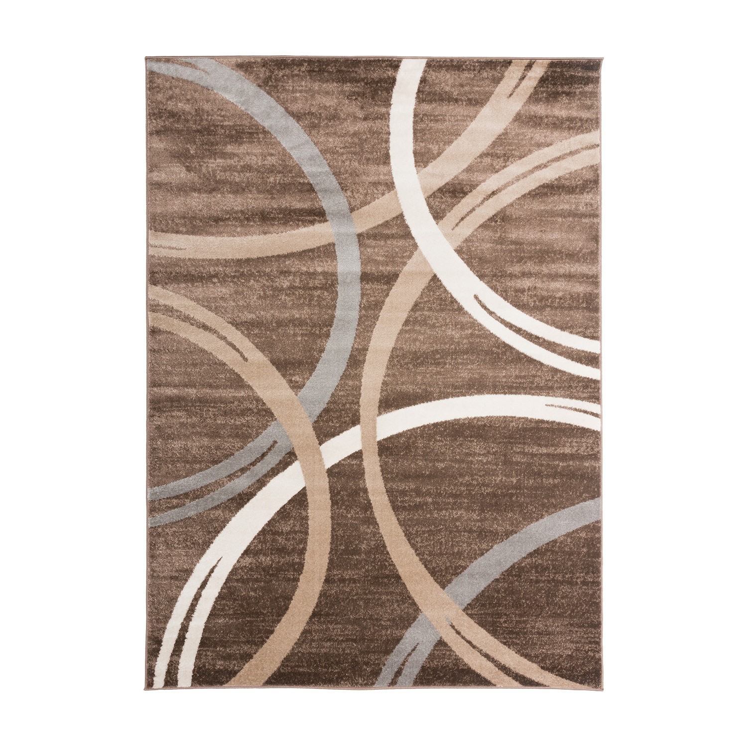 Rugshop Area Rug Abstract Circles Design Rugs for Living Room Bedroom Rugs Brown