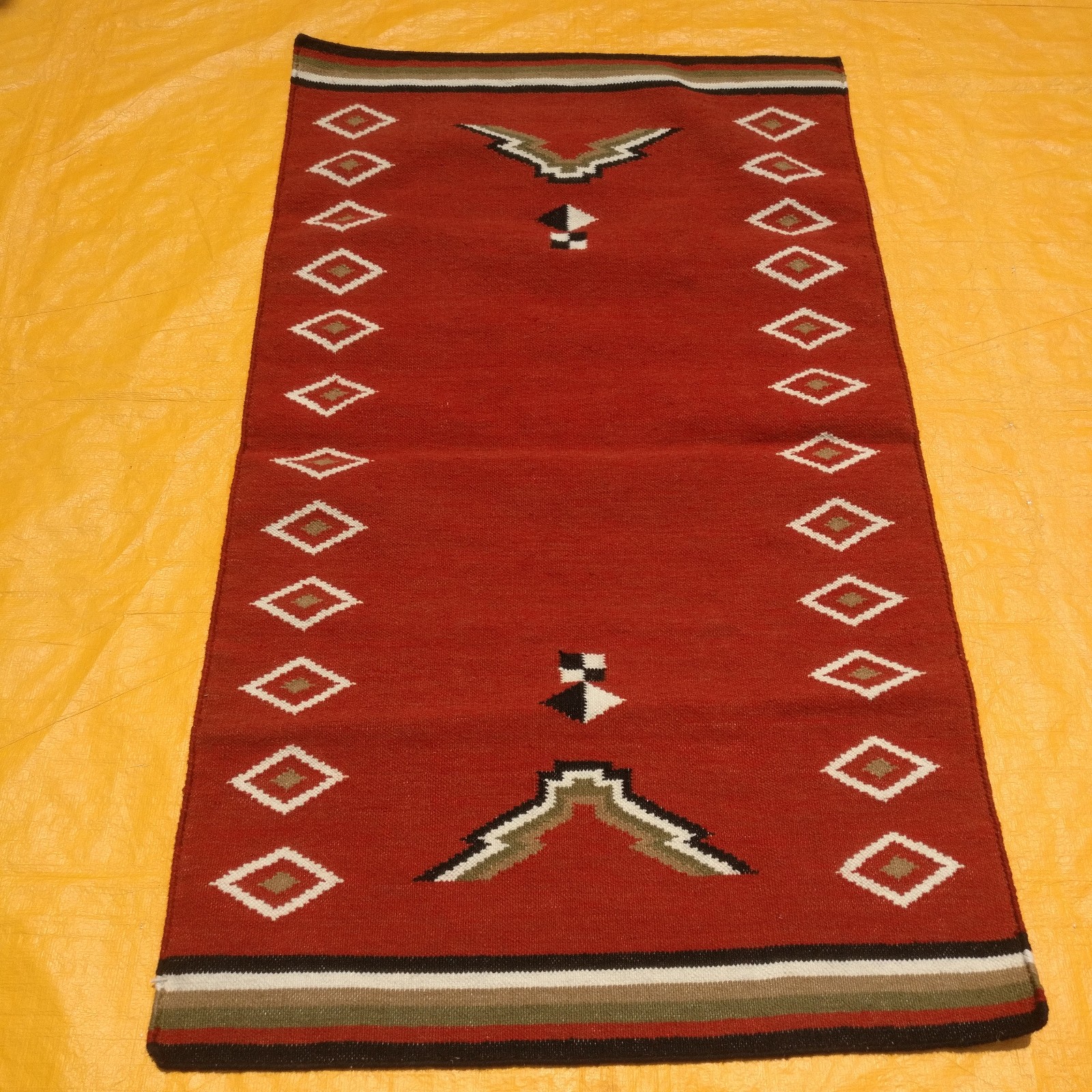 Southwestern Runner Rug Red Rust Diamond Aztec Tribal Native Navajo Area Rug